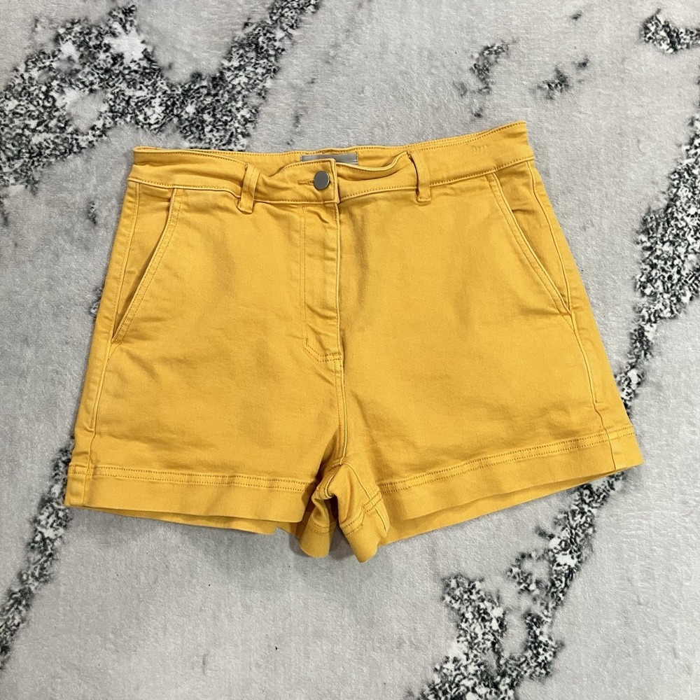 Everlane Women's Size 12 High Rise Chino Shorts Mustard Yellow Cotton Casual